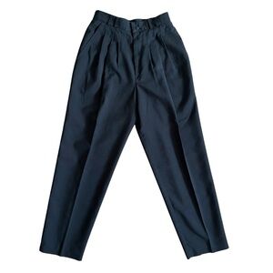 Vintage 80s 90s high waisted pleated trousers size 10 black dress pants